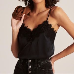 Abercrombie Black Silk Cami | Medium